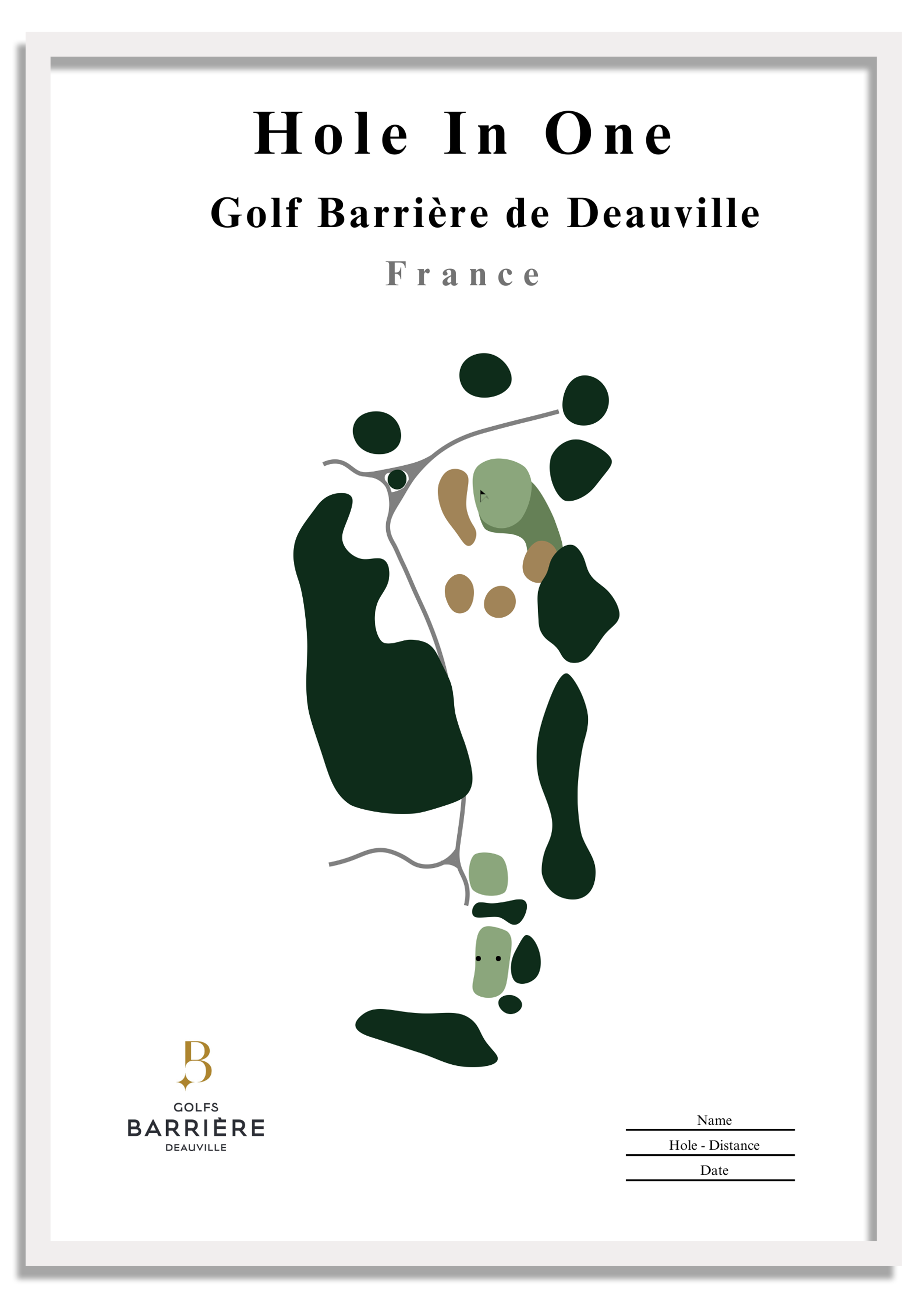 Hole In One minimalist golf course wall art