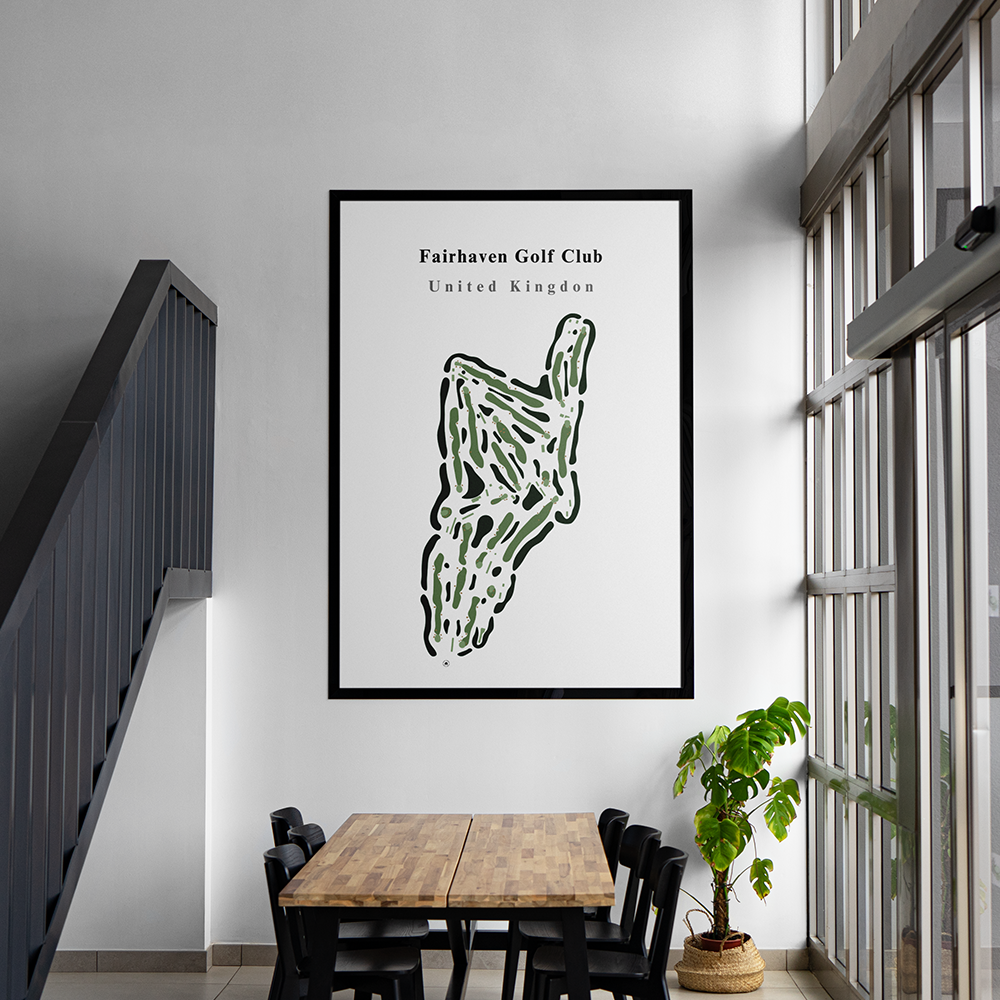 Fairhaven Golf Club - United Kingdom Golf Course Print framed in living room