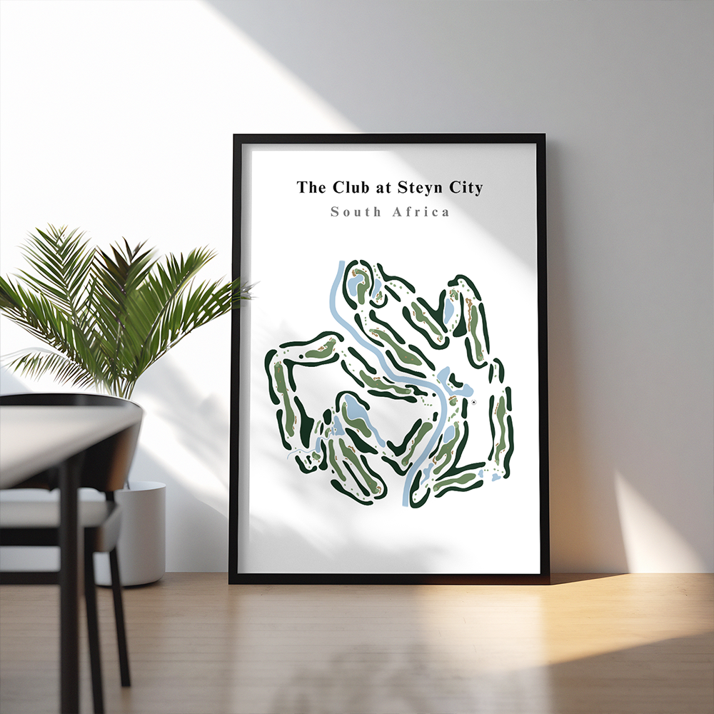 The Club at Steyn City - South Africa Golf Course Print framed in living room