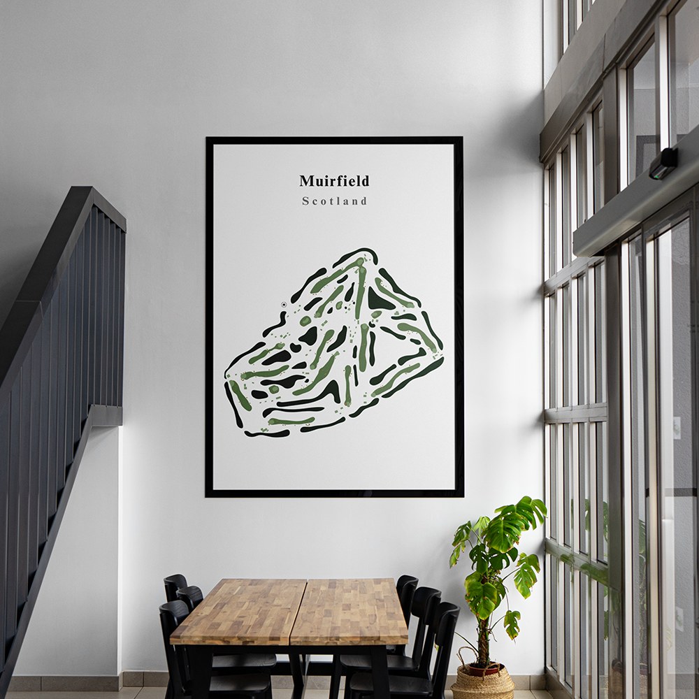 Muirfield – Minimalistic Golf Course Print (Scotland) golf course print