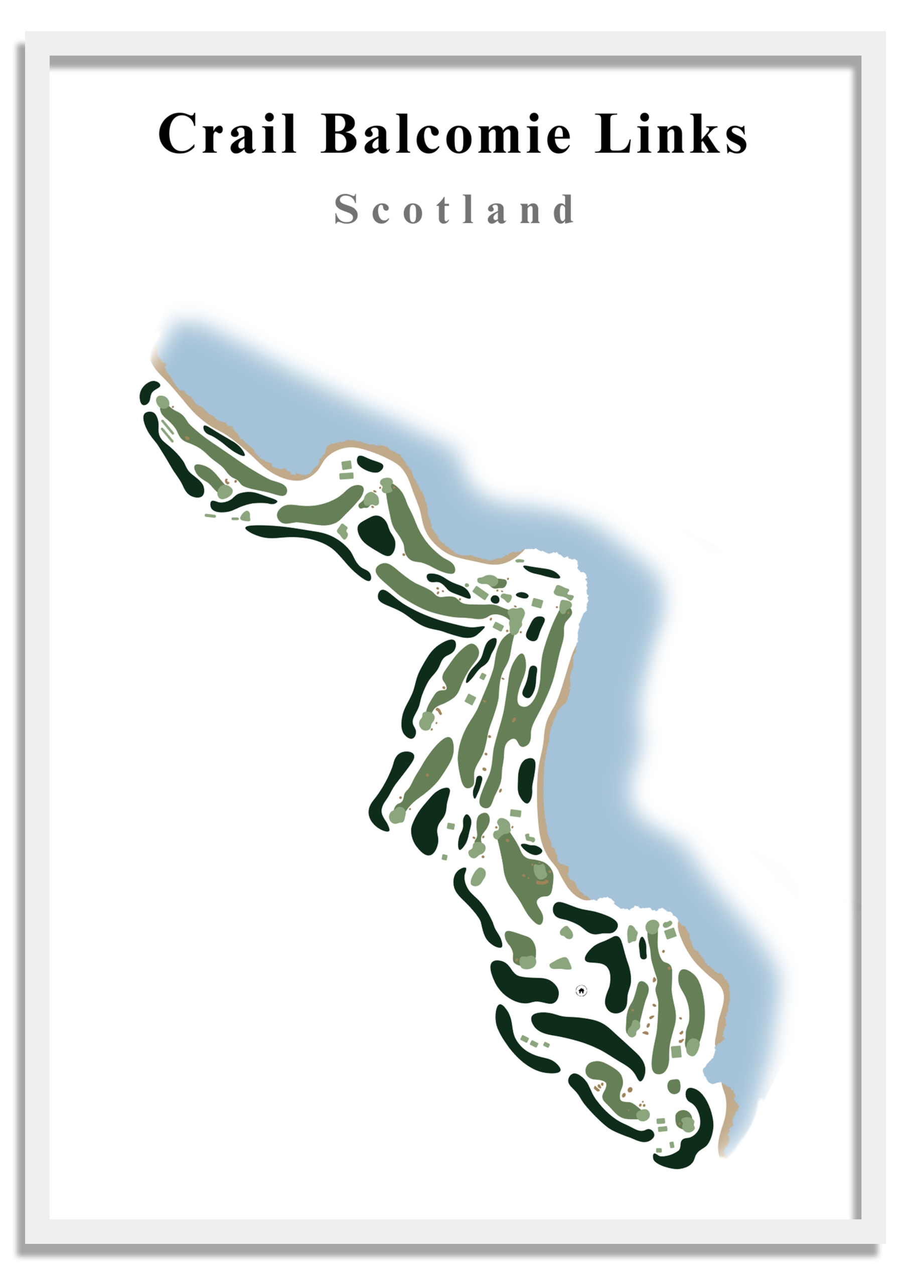 Crail Balcomie Links – Minimalistic Golf Course Print (Scotland) – Minimalist Golf Course Print
