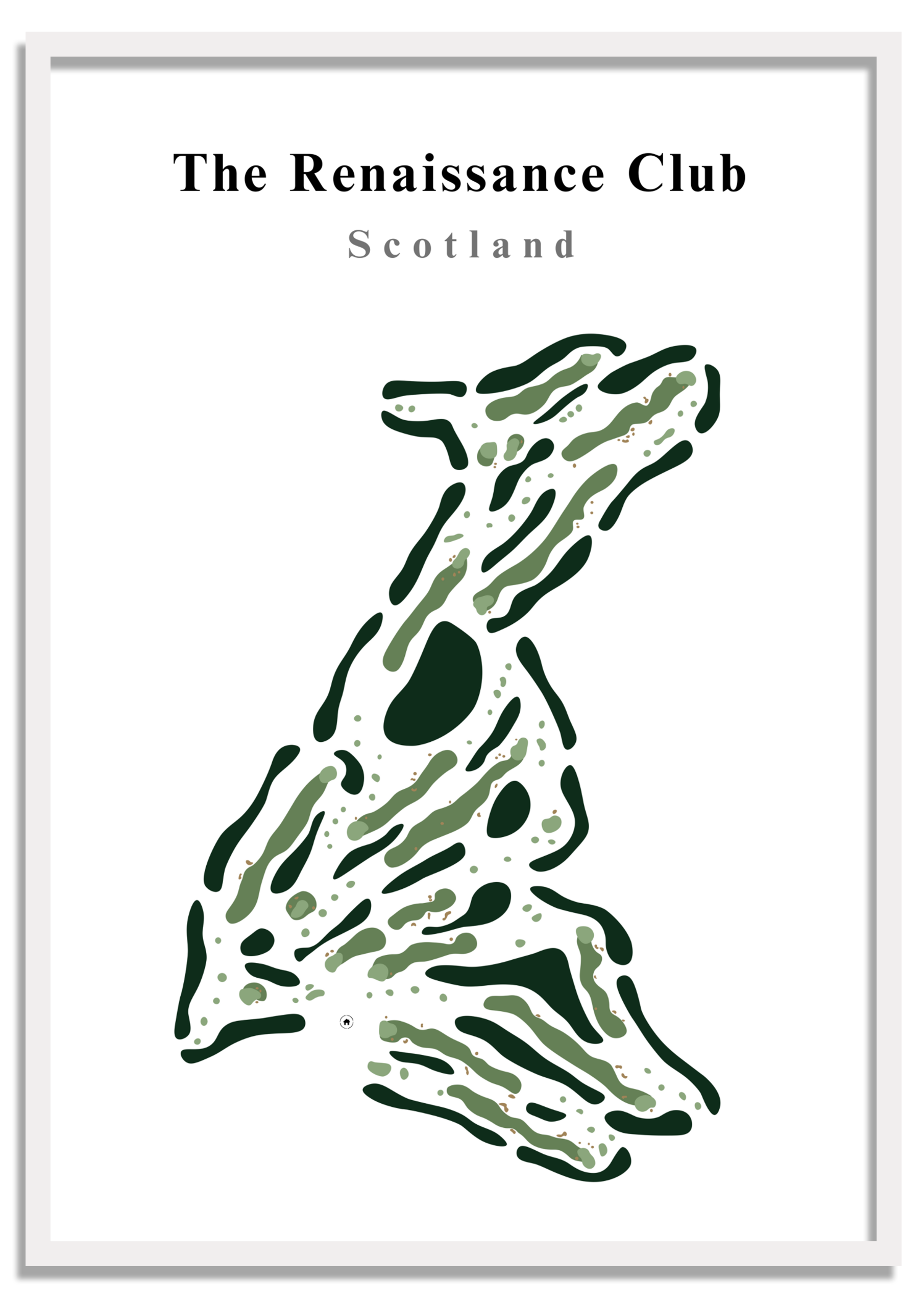 The Renaissance Club – Minimalistic Golf Course Print (Scotland) – Minimalist Golf Course Print