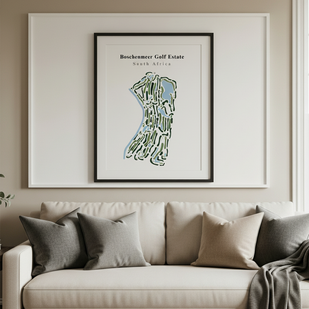 Boschenmeer Golf Estate - South Africa minimalist golf course wall art display