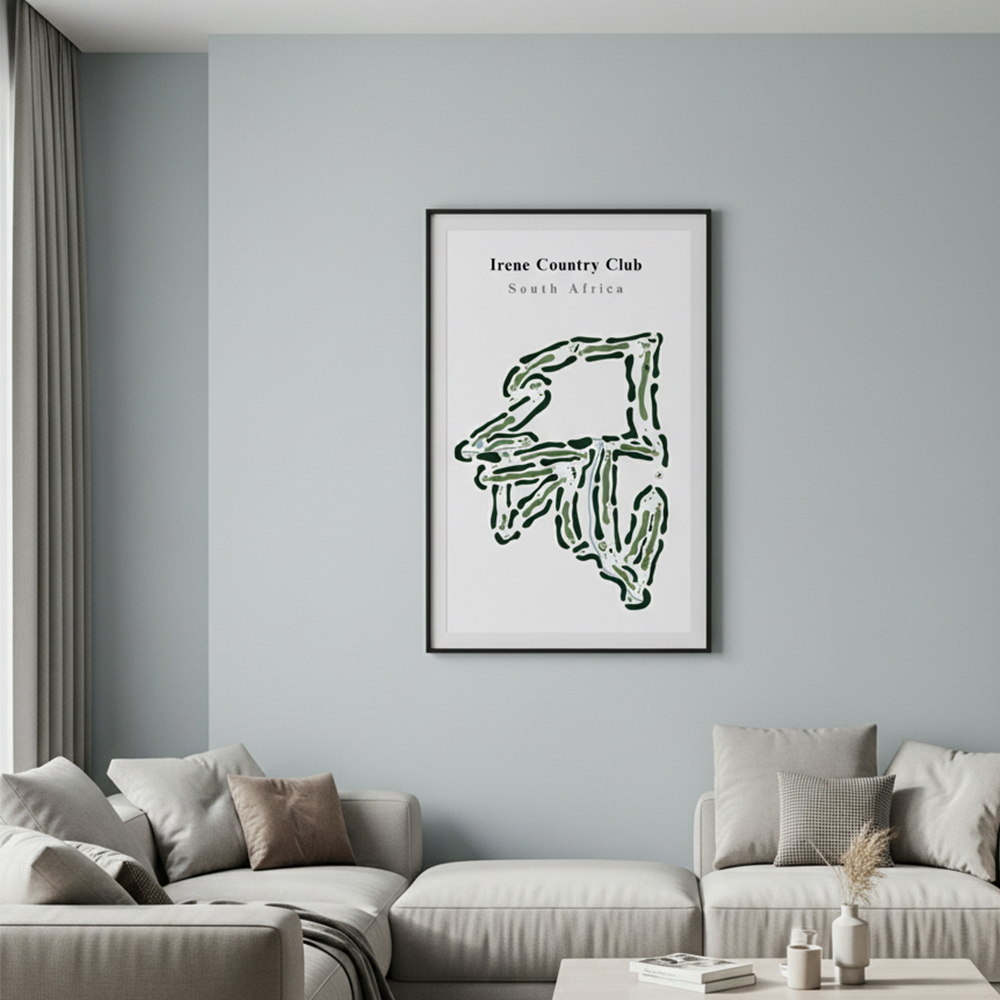 Irene Country Club - South Africa Golf Course Print framed in modern living room