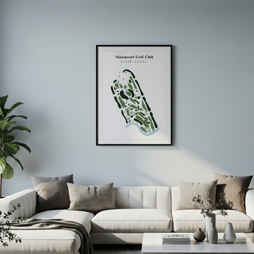 Mooipoort Golf Club - South Africa minimalist golf course wall art display