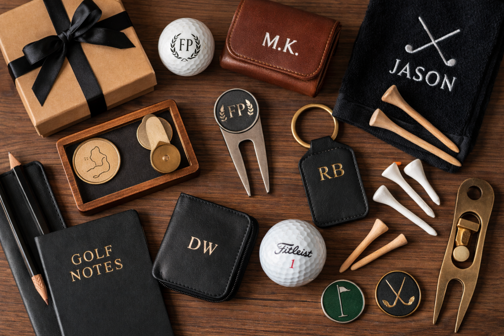 Personalised golf ball marker and golf accessories