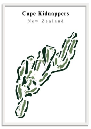 Cape-Kidnappers Cape Kidnappers – Minimalistic Golf Course Print (New Zealand) – Minimalist Golf Course Print