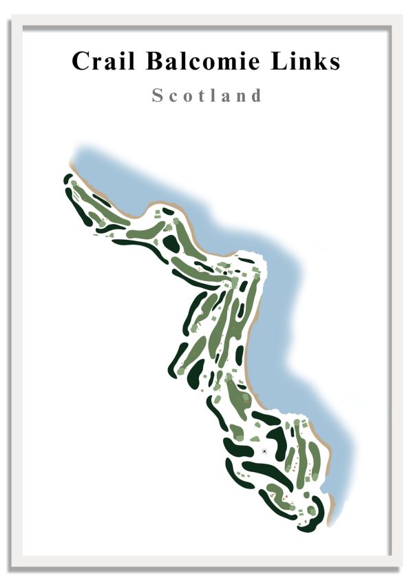 Crail Balcomie Links – Minimalistic Golf Course Print (Scotland) – Minimalist Golf Course Print