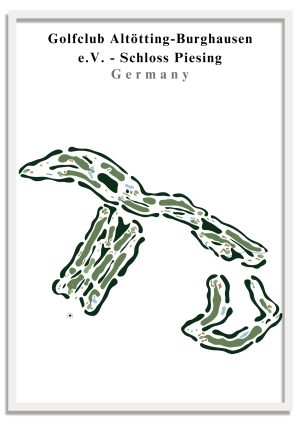 Golfclub Altötting-Burghausen e.V. - Course Schloss Piesing - Germany – Minimalist Golf Course Print