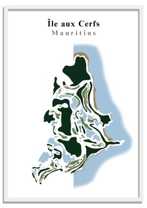 Ile aux Cerfs Golf Club - Mauritius – Minimalist Golf Course Print