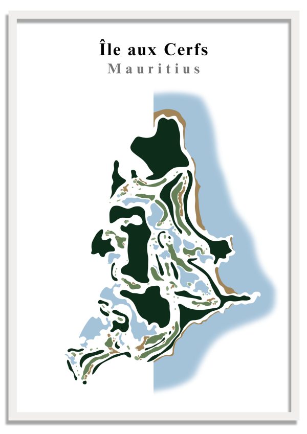 IAC-Split Ile aux Cerfs Golf Club - Mauritius – Minimalist Golf Course Print