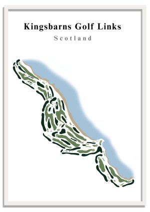 Kingsbarns Golf Links – Minimalistic Golf Course Print (Scotland) – Minimalist Golf Course Print