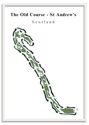 Old Course – St Andrews – Minimalistic Golf Course Print (Scotland) – Minimalist Golf Course Print