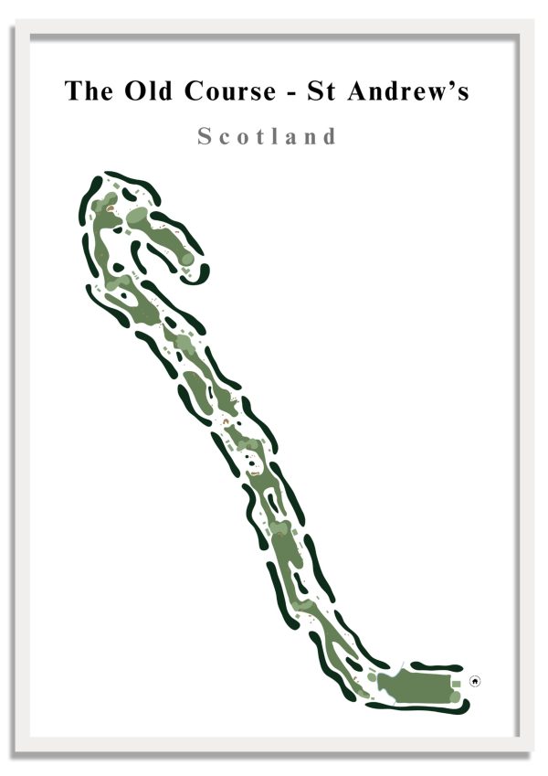 Old Course – St Andrews – Minimalistic Golf Course Print (Scotland) – Minimalist Golf Course Print