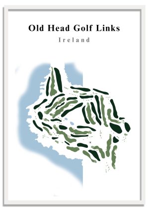 Old Head Golf Links – Minimalistic Golf Course Print (Ireland) – Minimalist Golf Course Print