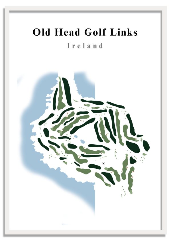 Old Head Golf Links – Minimalistic Golf Course Print (Ireland) – Minimalist Golf Course Print