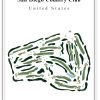 San Diego Country Club - USA – Minimalist Golf Course Print