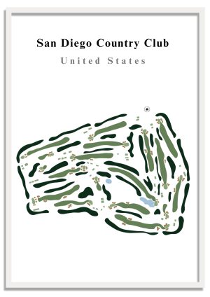 San Diego Country Club - USA – Minimalist Golf Course Print