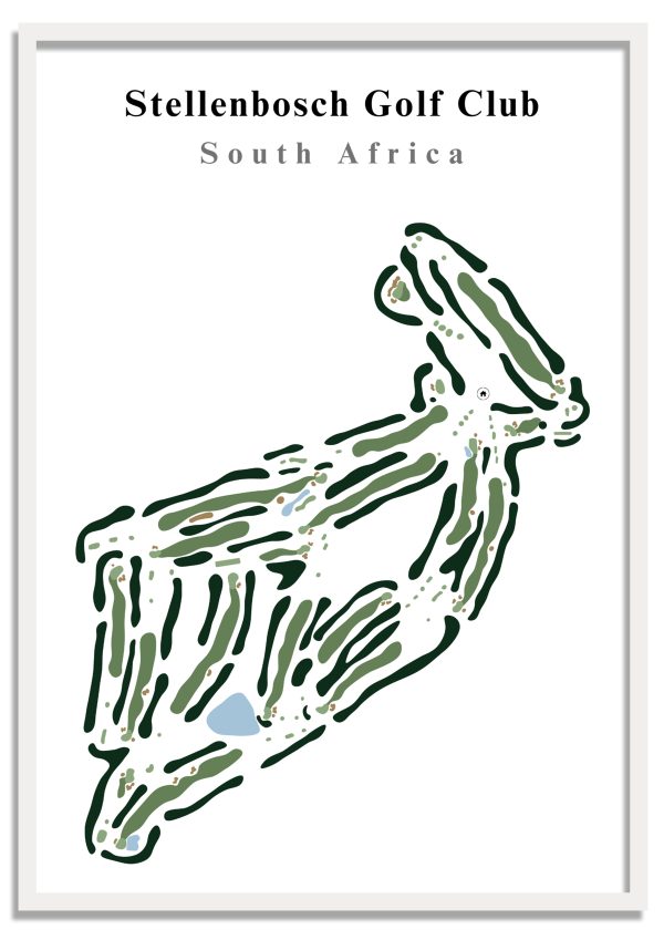 Stellenbosch Stellenbosch Golf Club - South Africa – Minimalist Golf Course Print
