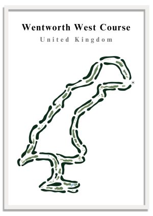 Wentworth West Course – Minimalistic Golf Course Print (United Kingdom) – Minimalist Golf Course Print